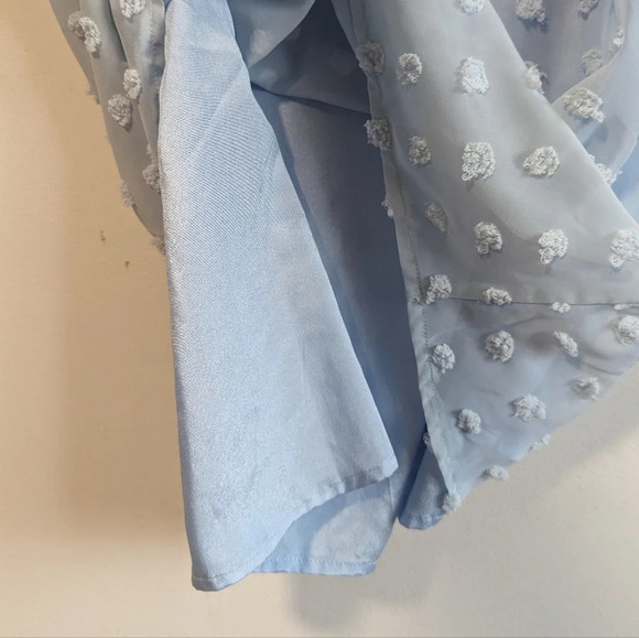 Grace Karin Belle Sleeves Blue Dotted Sun Dress Size Small - Picture 12 of 12
